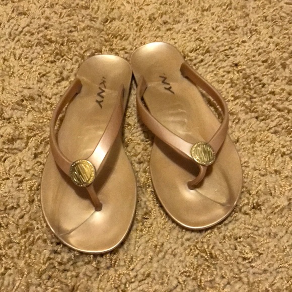 dkny gold sandals